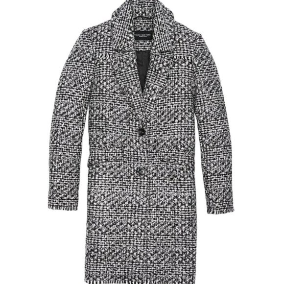 NWOT Andrew Marc "Bellerose" Fringe Wool-blend Timeless Car Coat - Picture 1 of 11